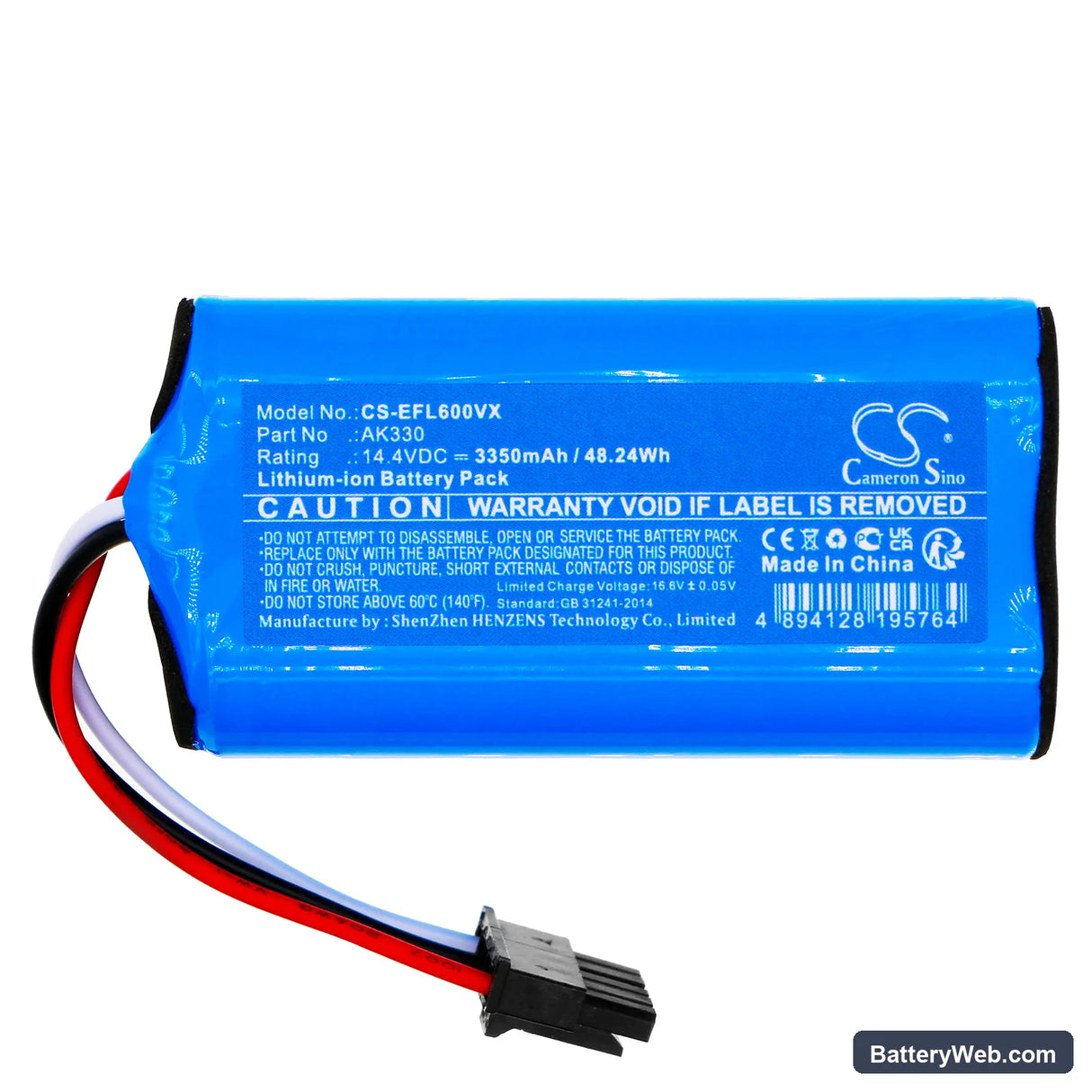 Eufy L50 Replacement Battery, 14.4V, 3350mAh, Li-ion 3