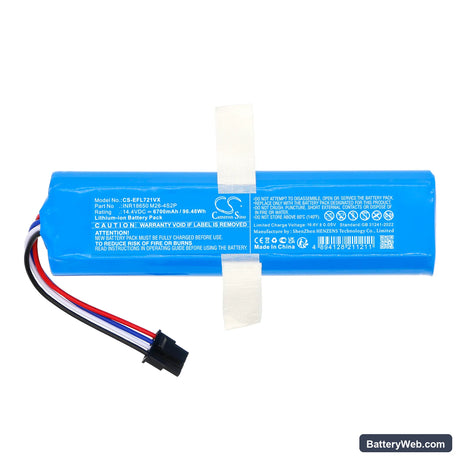 360 S6 Pro Replacement Battery, 14.4V, 6700mAh, Li-ion 3