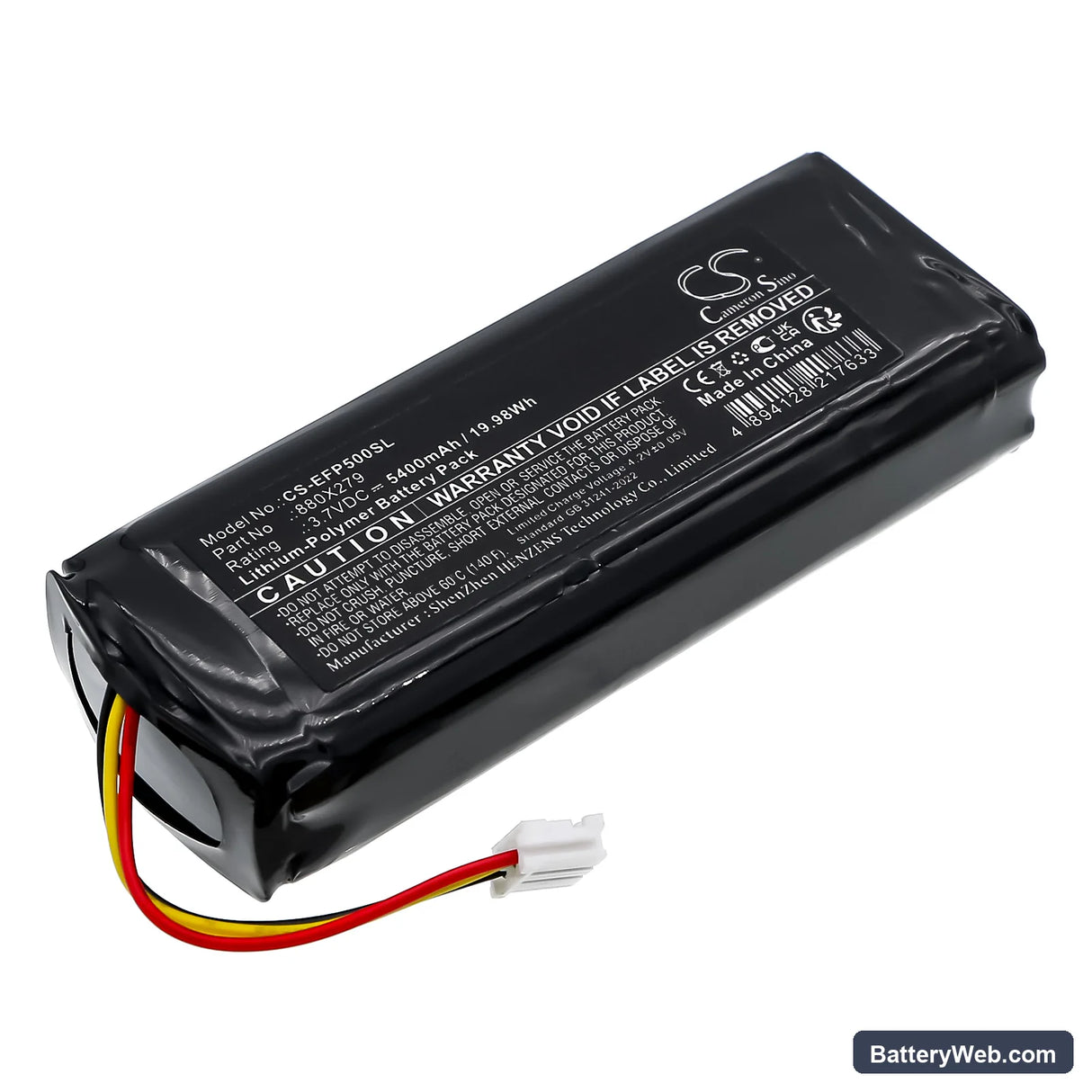 EXFO FIP-500 fiber inspection scope Replacement Battery, 3.7V, 5400mAh, Li-Polymer 1