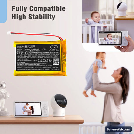 HelloBaby HB40 Replacement Battery, 3.7V, 3000mAh, Li-Polymer 6
