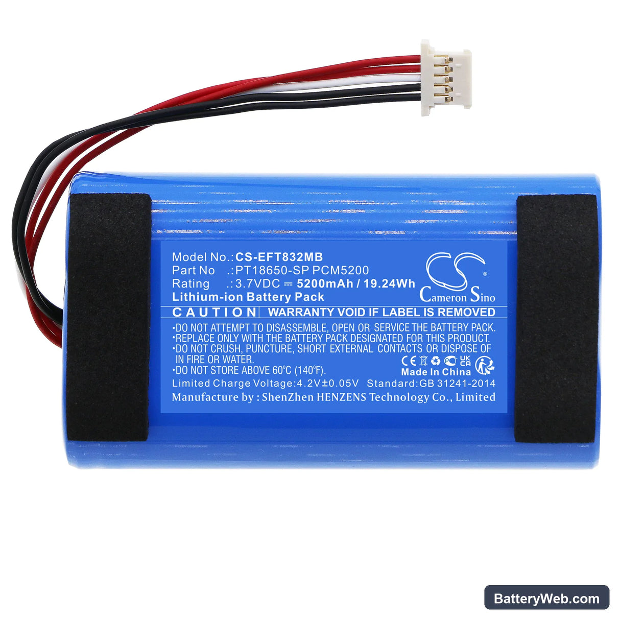 Eufy Spaceview Pro baby cam Replacement Battery, 3.7V, 5200mAh, Li-ion 3