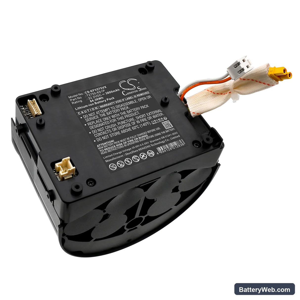 Eufy Mach V1 T2750 Wet & Dry Replacement Battery, 22.2V, 3800mAh, Li-ion 1