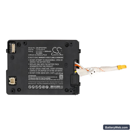 Eufy Mach V1 T2750 Wet & Dry Replacement Battery, 22.2V, 3800mAh, Li-ion 5
