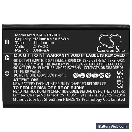 EnGenius UHF Replacement Battery, 3.7V, 1800mAh, Li-ion 3