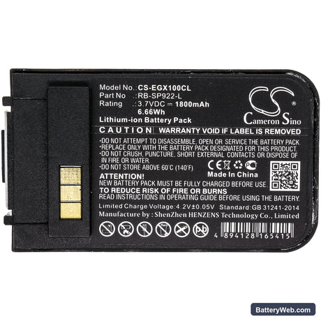 EnGenius DuraFon 1x Replacement Battery, 3.7V, 1800mAh, Li-ion 3