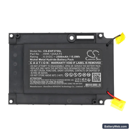 Emerson Hart Fieldbus 375 Handheld Terminal Field Communicator Replacement Battery, 6V, 2500mAh, Ni-MH 5