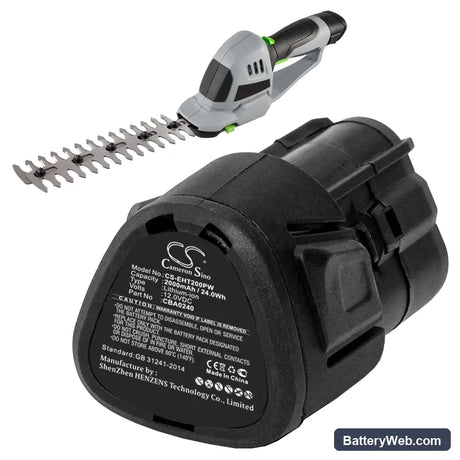 EGO CHT2001E Grass Shears Replacement Battery, 12V, 2000mAh, Li-ion 6