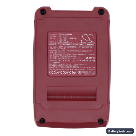 Gardol GAM-E 33/1 Li Replacement Battery, 18V, 2000mAh, Li-ion 5