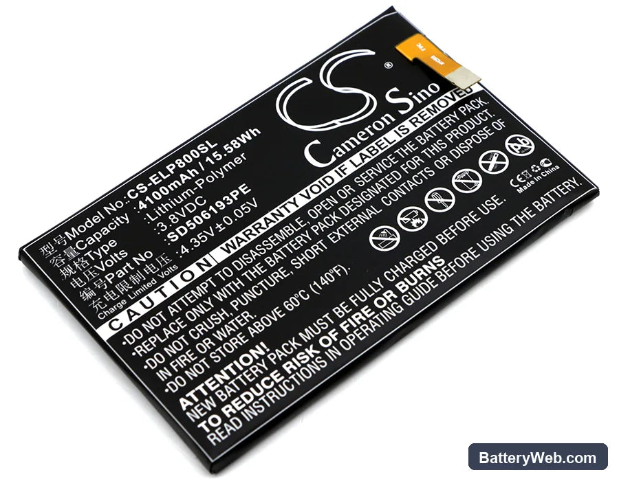 Elephone P8000 Replacement Battery, 3.8V, 4100mAh, Li-Polymer 1