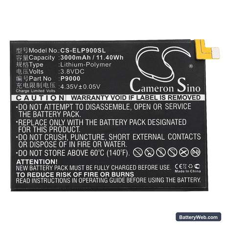Elephone P9000 Replacement Battery, 3.8V, 3000mAh, Li-Polymer 3