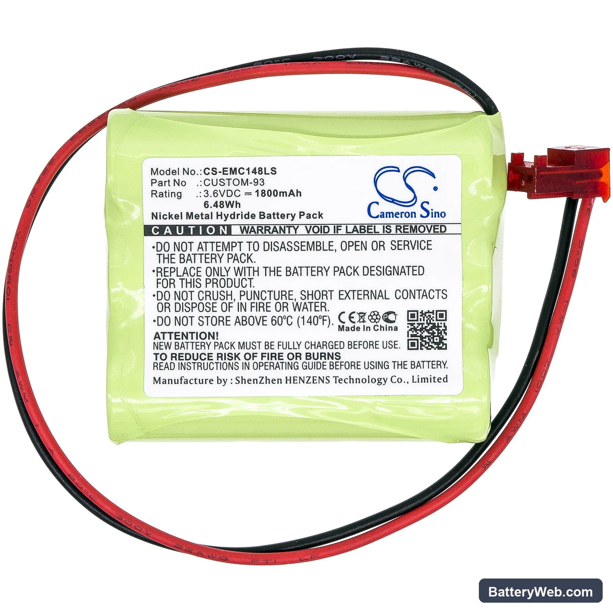 Max Power 026-148 Replacement Battery, 3.6V, 1800mAh, Ni-MH 3