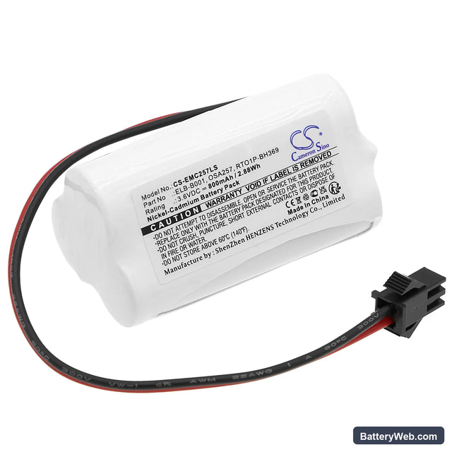 Lithonia EU2LED Replacement Battery, 3.6V, 800mAh, Ni-CD 1