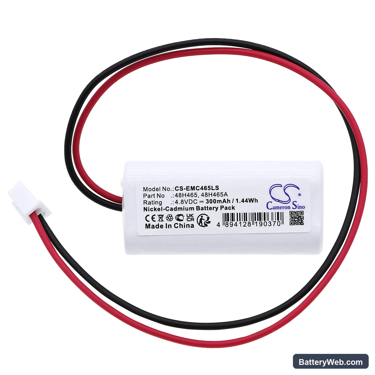 LumaPro 6CGL3 Replacement Battery, 4.8V, 300mAh, Ni-CD 3