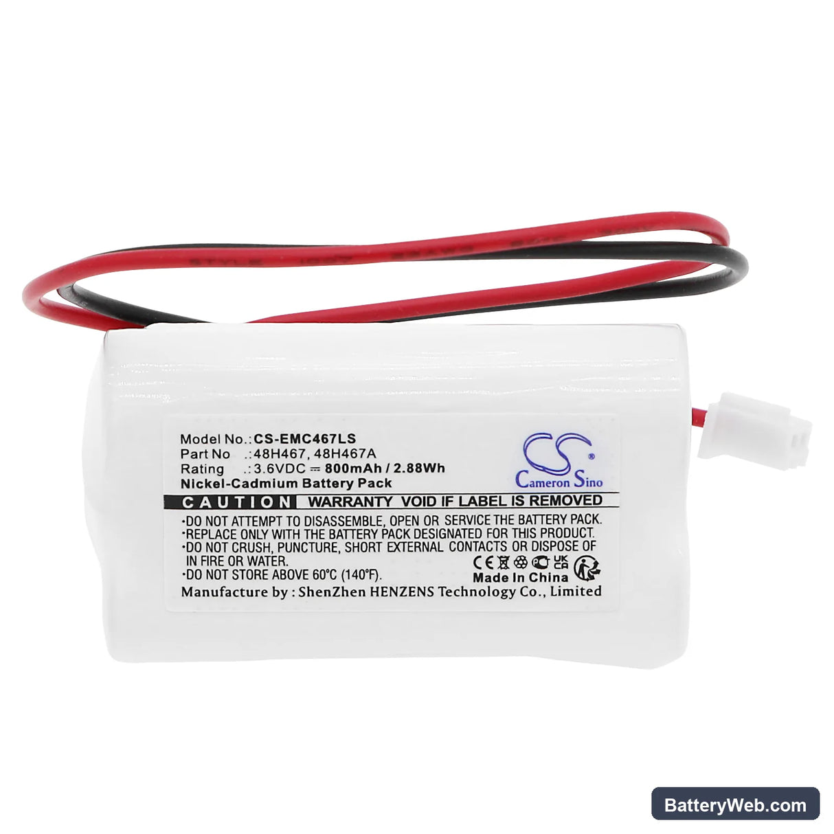 LumaPro 6CGL6 Replacement Battery, 3.6V, 800mAh, Ni-CD 3