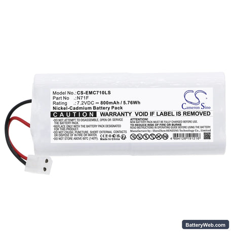 BIG BEAM ECHL1RWW Replacement Battery, 7.2V, 800mAh, Ni-CD 3