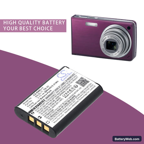 NiKon Coolpix S550 Replacement Battery, 3.7V, 680mAh, Li-ion 6