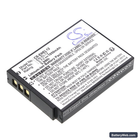 NiKon Coolpix S610 Replacement Battery, 3.7V, 1050mAh, Li-ion 1