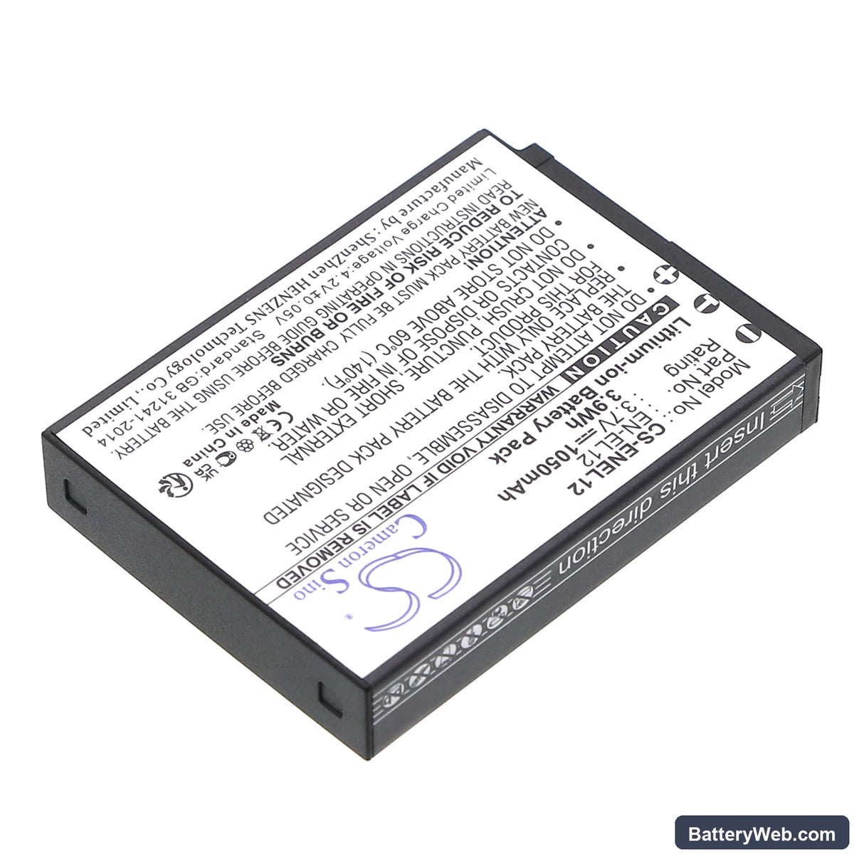 NiKon Coolpix S610 Replacement Battery, 3.7V, 1050mAh, Li-ion 2