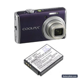 NiKon Coolpix S610 Replacement Battery, 3.7V, 1050mAh, Li-ion 4
