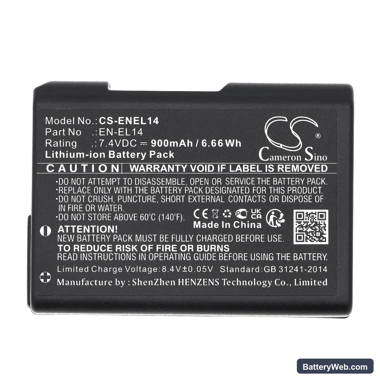 NiKon Coolpix P7000 Replacement Battery, 7.4V, 900mAh, Li-ion 5