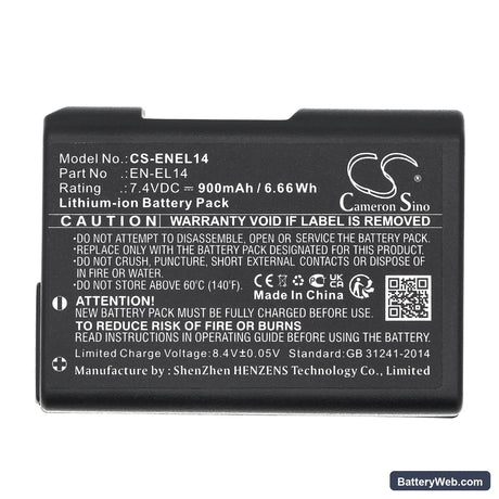 NiKon Coolpix P7000 Replacement Battery, 7.4V, 900mAh, Li-ion 5