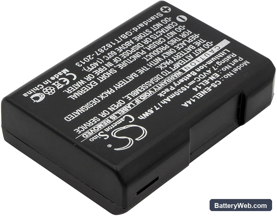 NiKon Coolpix P7000 Replacement Battery, 7.4V, 1030mAh, Li-ion 2