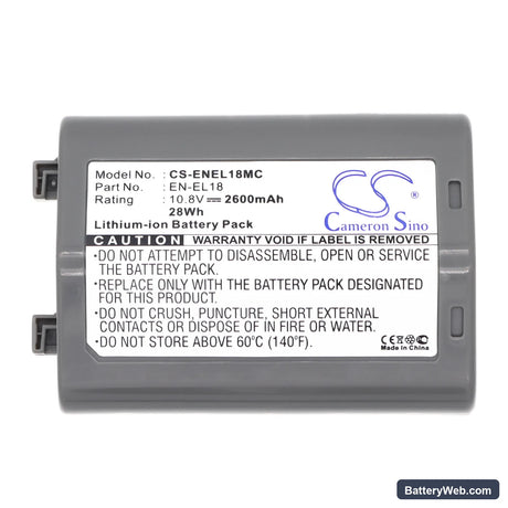 NiKon D4 DSLR Replacement Battery, 10.8V, 2600mAh, Li-ion 5