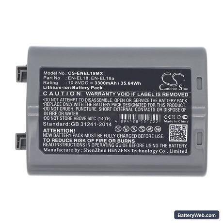 NiKon D4 DSLR Replacement Battery, 10.8V, 3300mAh, Li-ion 5