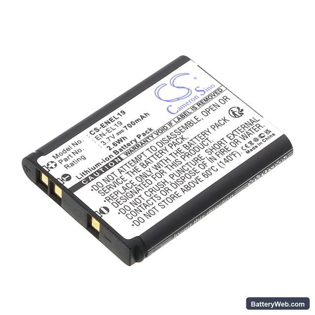 NiKon Coolpix S3100 Replacement Battery, 3.7V, 700mAh, Li-ion 1
