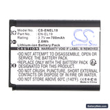 NiKon Coolpix S3100 Replacement Battery, 3.7V, 700mAh, Li-ion 3