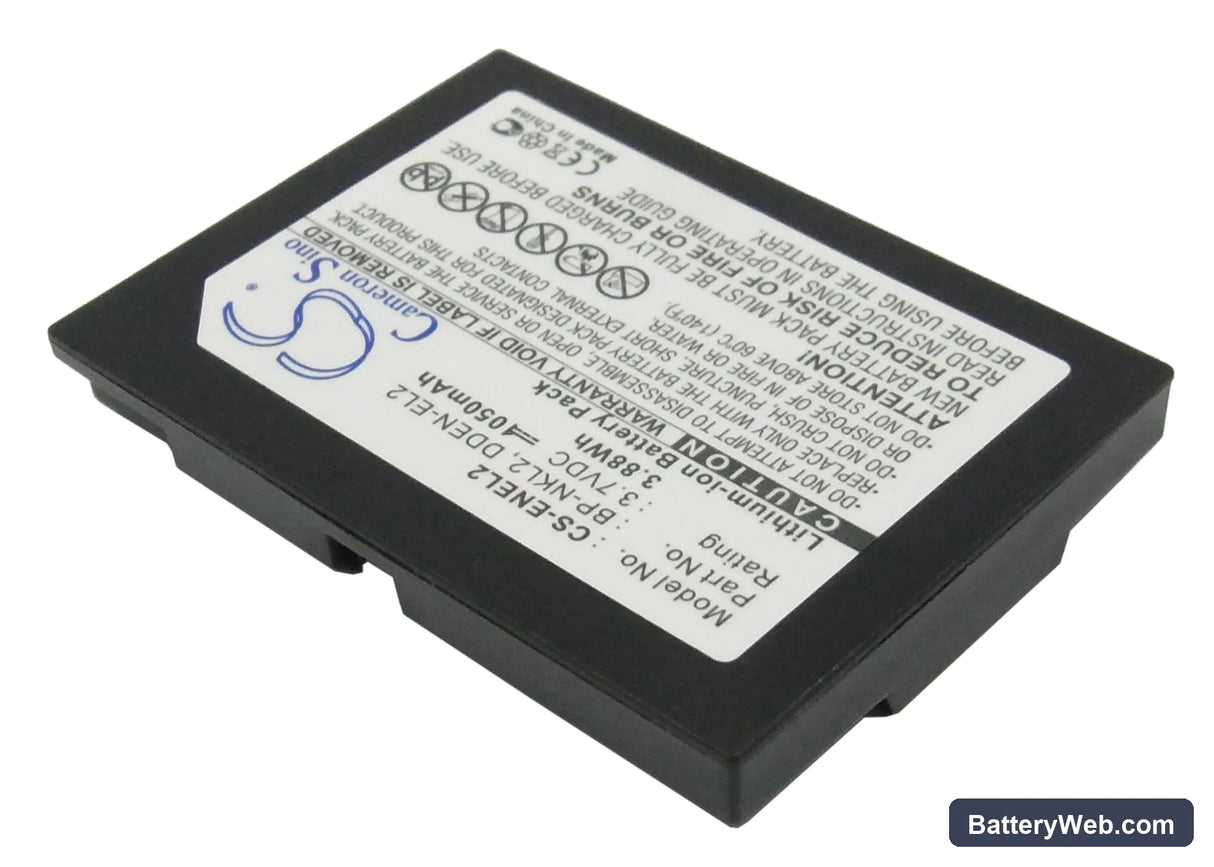NiKon Coolpix 2500 Replacement Battery, 3.7V, 1050mAh, Li-ion 2