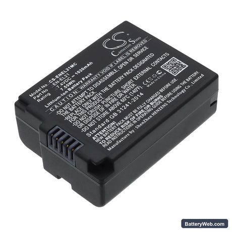 NiKon 1 V2 Replacement Battery, 7.4V, 1020mAh, Li-ion 1