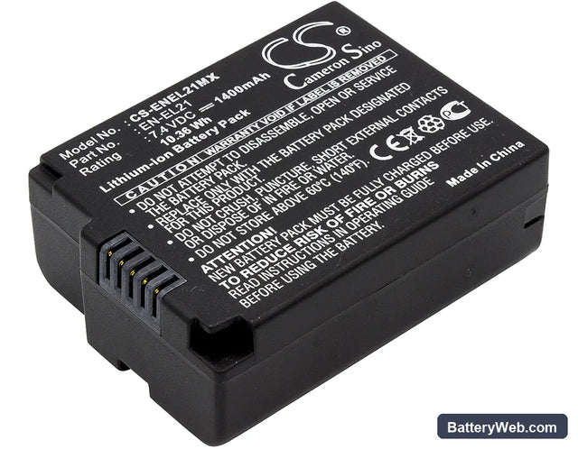 NiKon 1 V2 Replacement Battery, 7.4V, 1400mAh, Li-ion 1