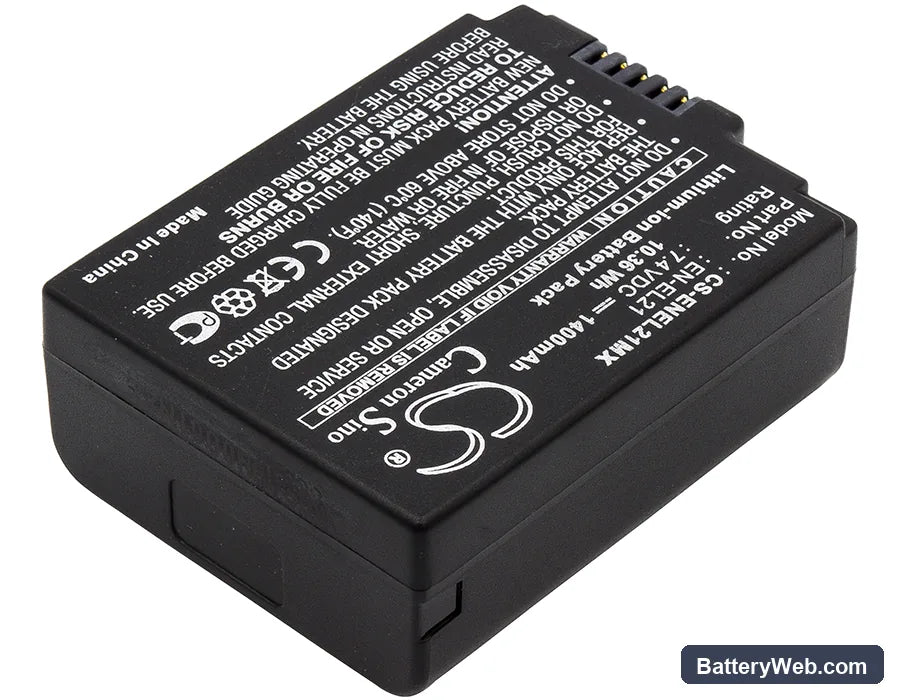 NiKon 1 V2 Replacement Battery, 7.4V, 1400mAh, Li-ion 2