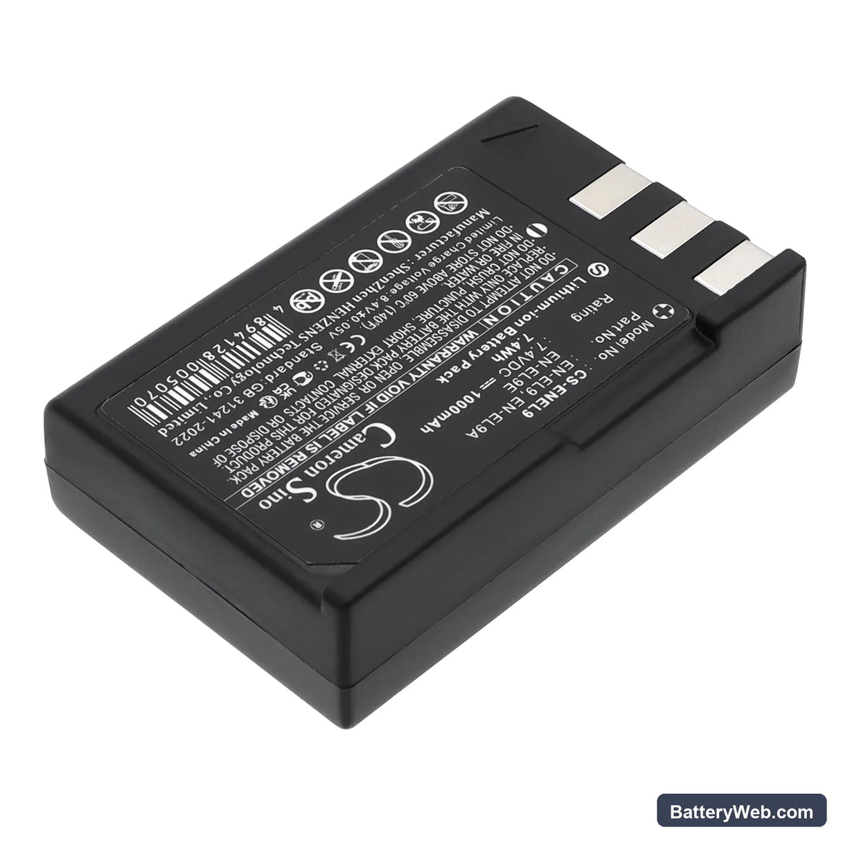 NiKon DSLR-D40 Replacement Battery, 7.4V, 1000mAh, Li-ion 2