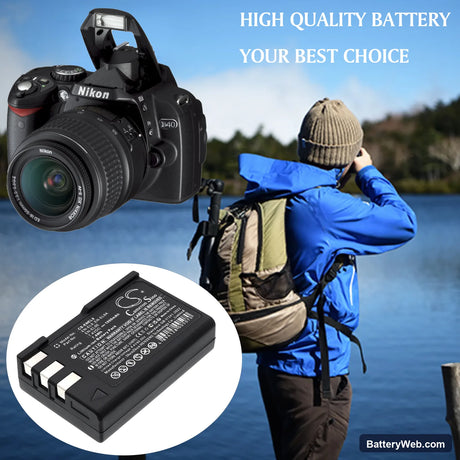 NiKon DSLR-D40 Replacement Battery, 7.4V, 1000mAh, Li-ion 6