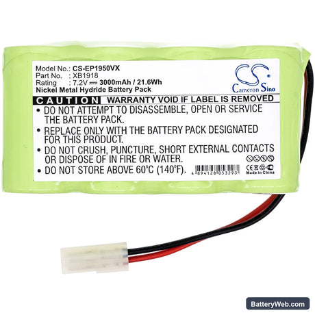 Euro Pro Shark V1950 Replacement Battery, 7.2V, 3000mAh, Ni-MH 3