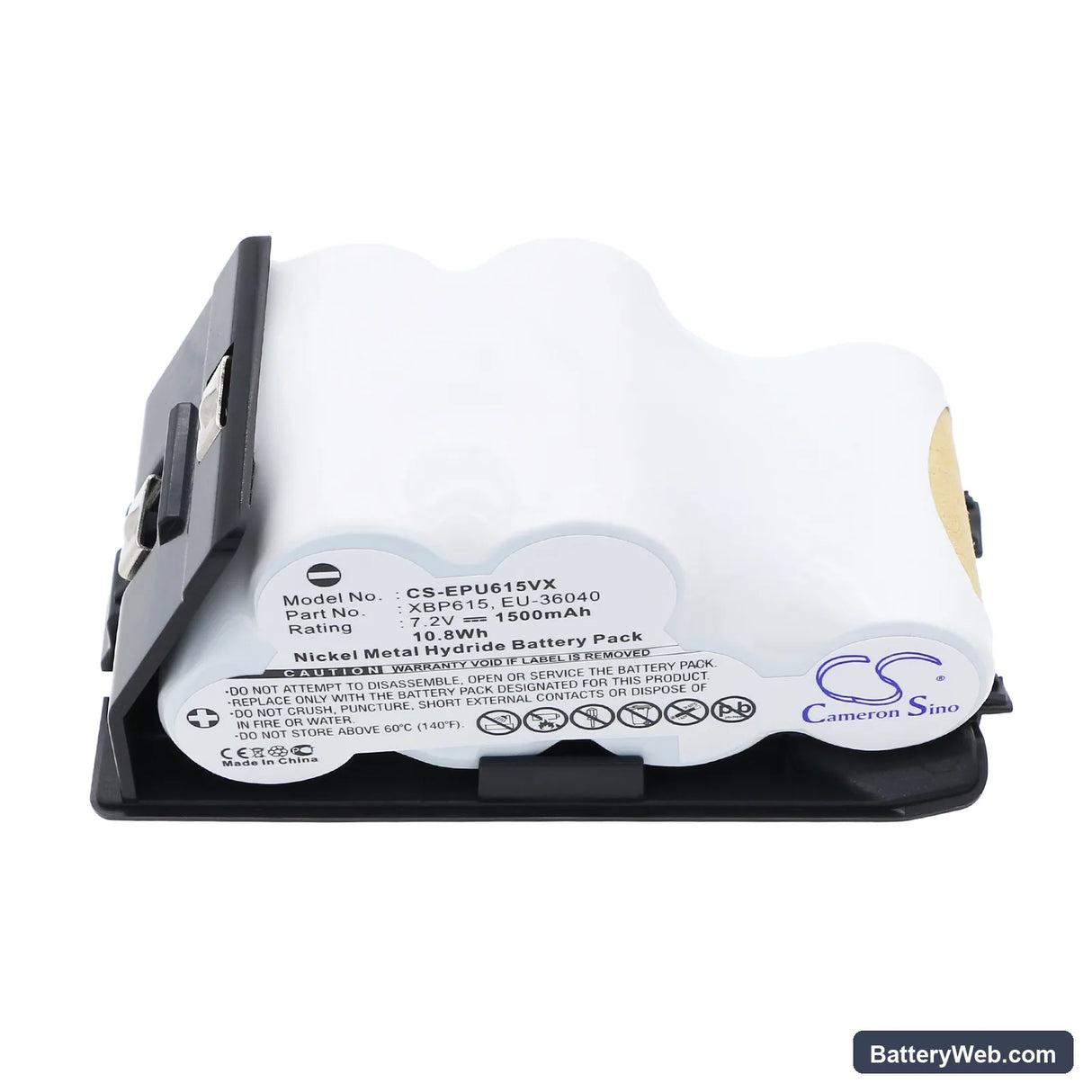 Euro Pro Shark UV615 Replacement Battery, 7.2V, 1500mAh, Ni-MH 5