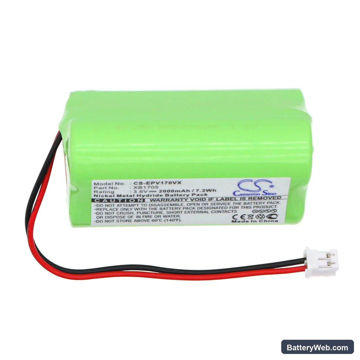 Shark V1705 Replacement Battery, 3.6V, 2000mAh, Ni-MH 3