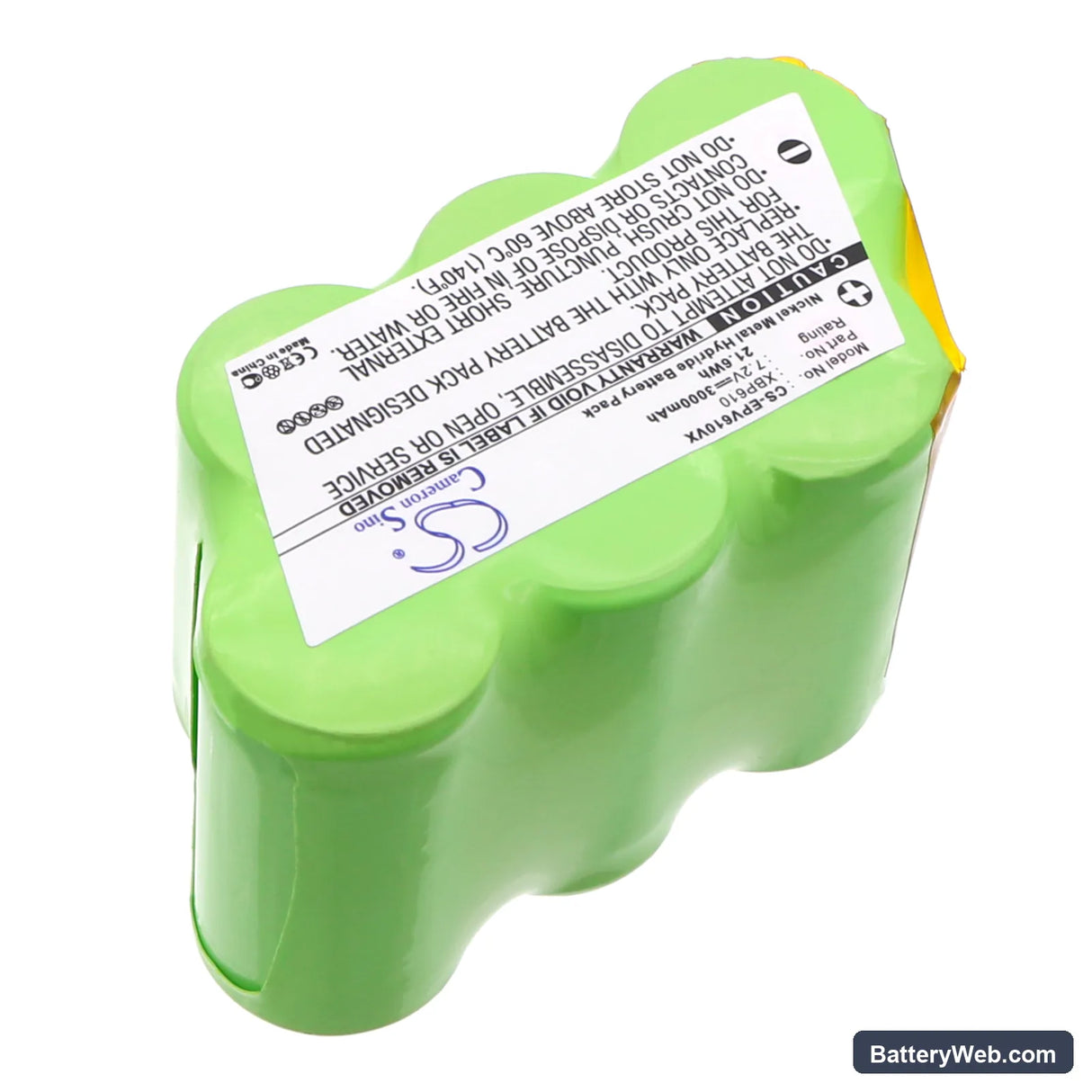 Euro Pro Shark UV610 Replacement Battery, 7.2V, 3000mAh, Ni-MH 2