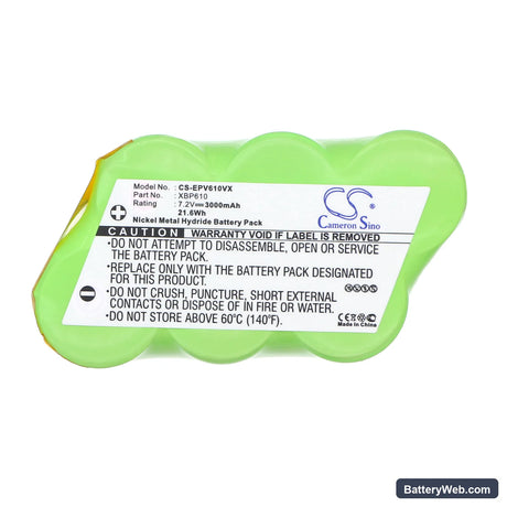 Euro Pro Shark UV610 Replacement Battery, 7.2V, 3000mAh, Ni-MH 5