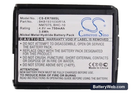 Sony Ericsson 788 Replacement Battery, 4.8V, 750mAh, Ni-MH 6