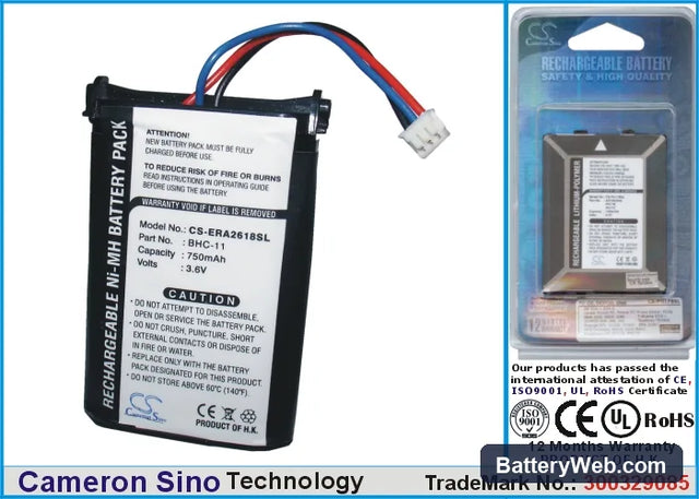 Sony Ericsson A2218 Replacement Battery, 3.6V, 750mAh, Ni-MH 1