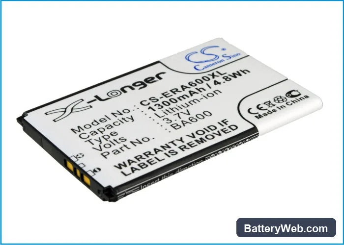 Sony Ericsson Xperia U Replacement Battery, 3.7V, 1300mAh, Li-ion 2