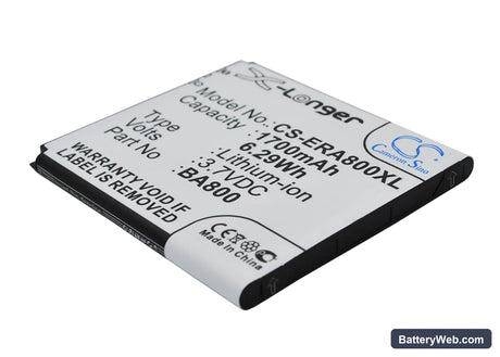 Sony Ericsson Xperia S Replacement Battery, 3.7V, 1700mAh, Li-ion 2