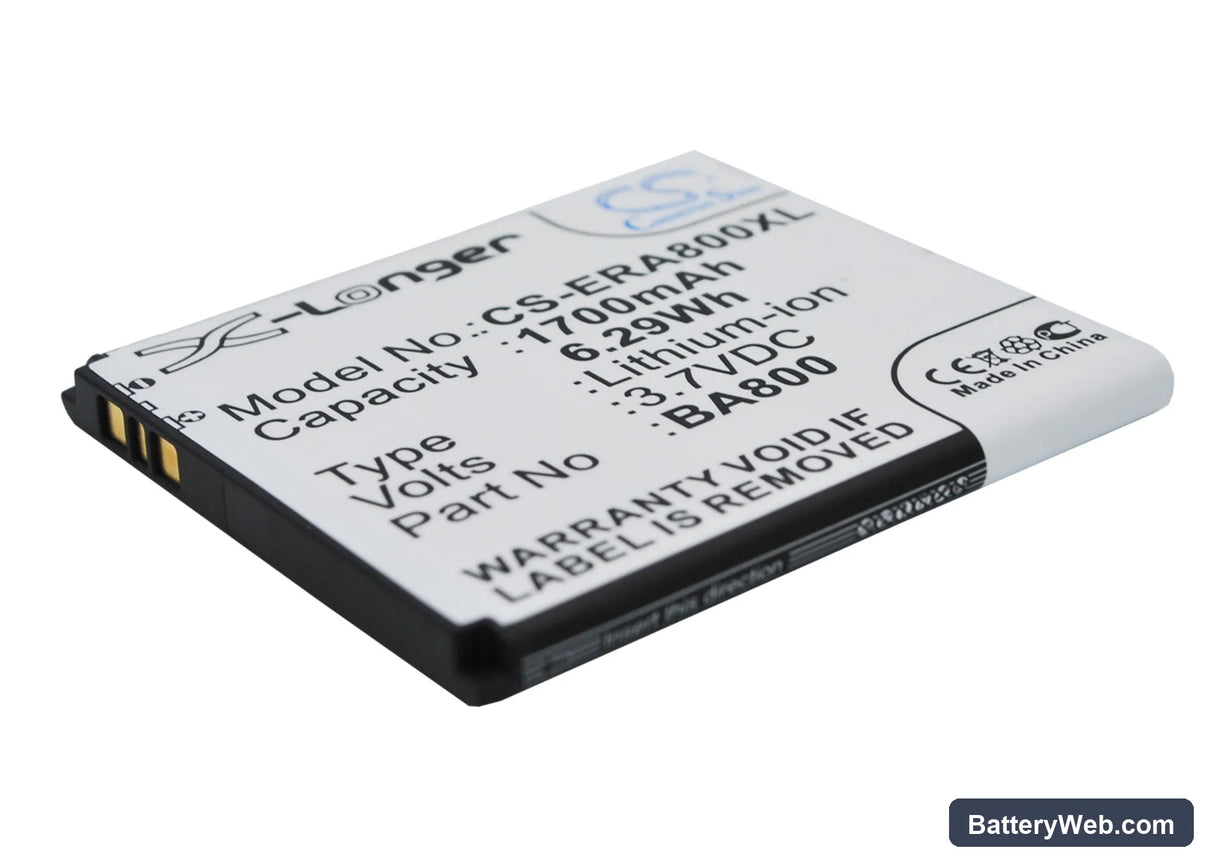Sony Ericsson Xperia S Replacement Battery, 3.7V, 1700mAh, Li-ion 3