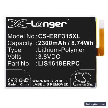 Sony Xperia E5 Replacement Battery, 3.8V, 2300mAh, Li-Polymer 3