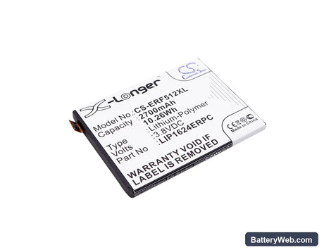 Sony Ericsson Xperia X Replacement Battery, 3.8V, 2700mAh, Li-Polymer 1