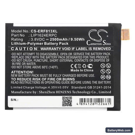 Sony Xperia X Performance Replacement Battery, 3.8V, 2500mAh, Li-Polymer 3