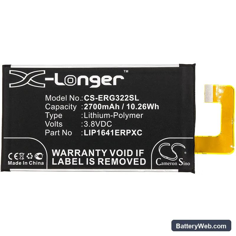 Sony Xperia XA1 Ultra Replacement Battery, 3.8V, 2700mAh, Li-Polymer 3